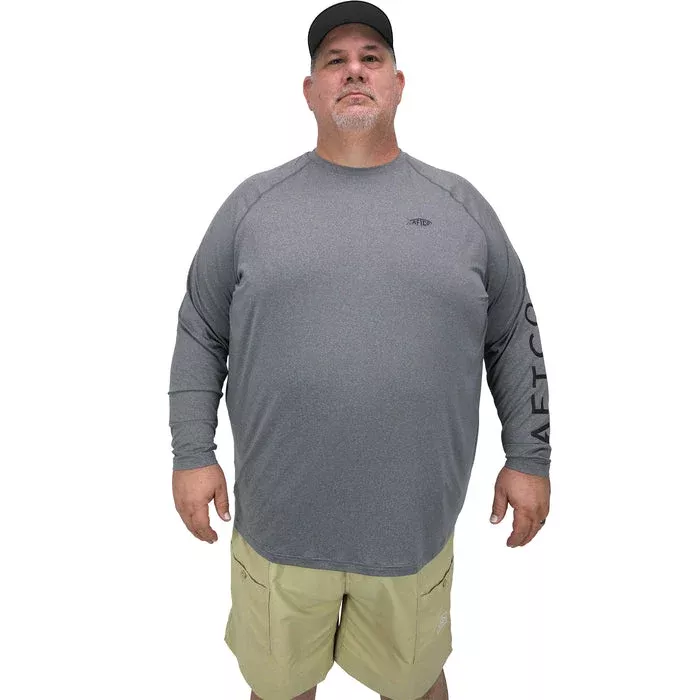 AFTCO Big Guy Samurai Heathered Long Sleeve Shirt