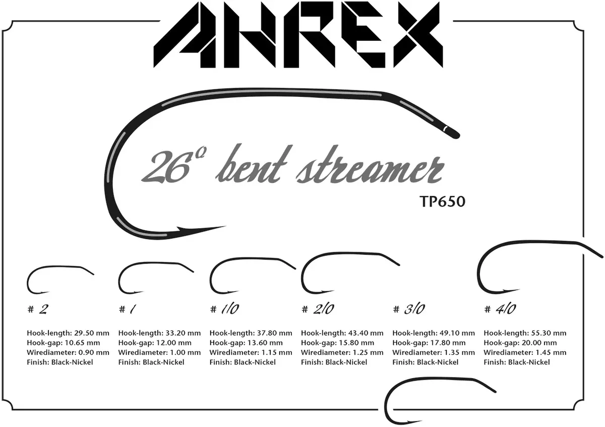 Ahrex TP650 26 Degree Bent Streamer Hook