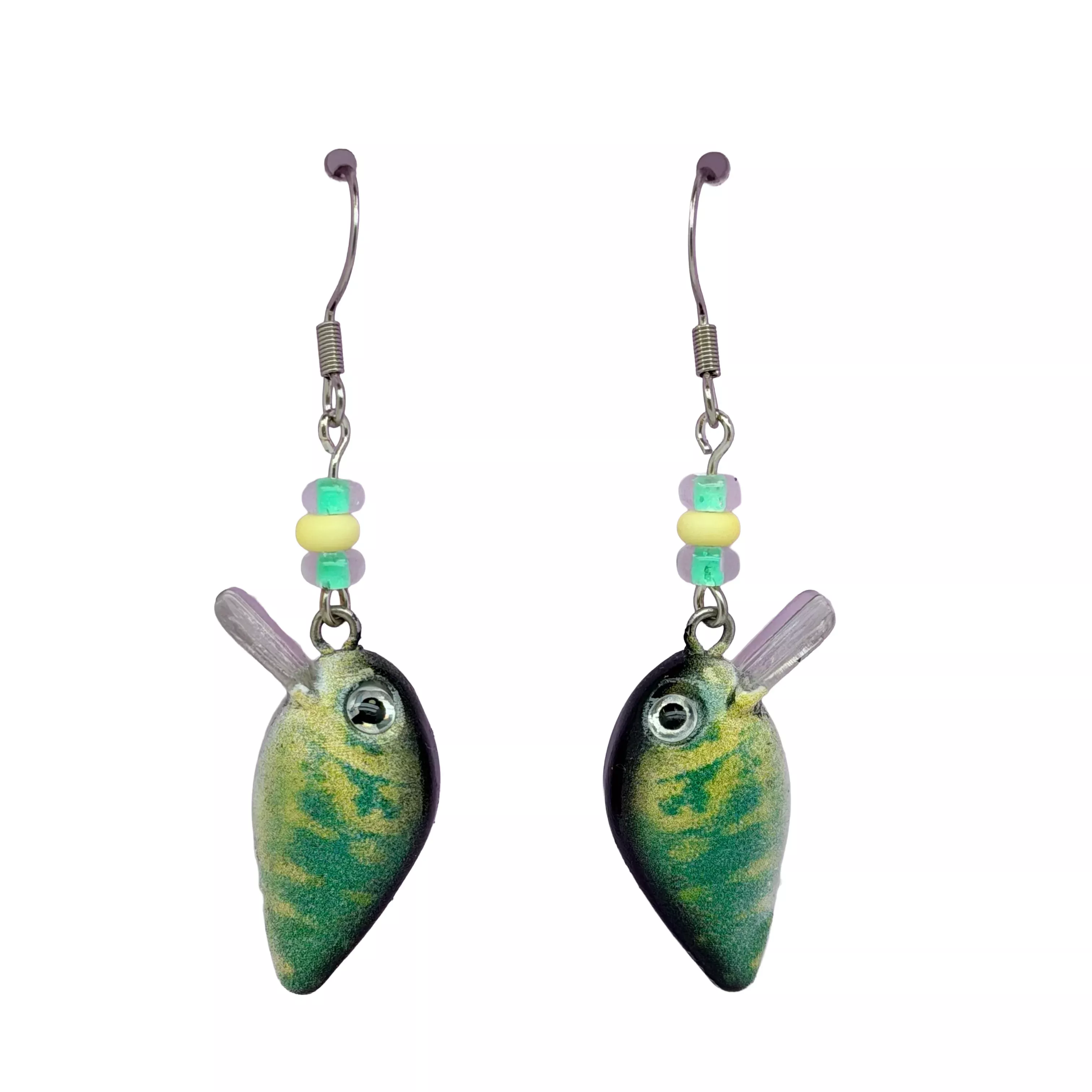 Bass Crankbait Beaded Earrings