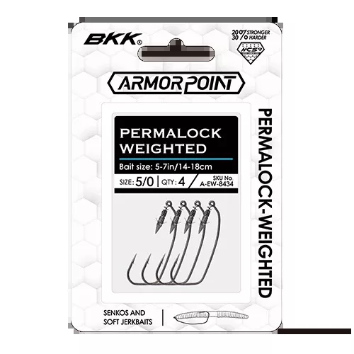 BKK ARMOR POINT PERMALOCK WEIGHTED WORM HOOK