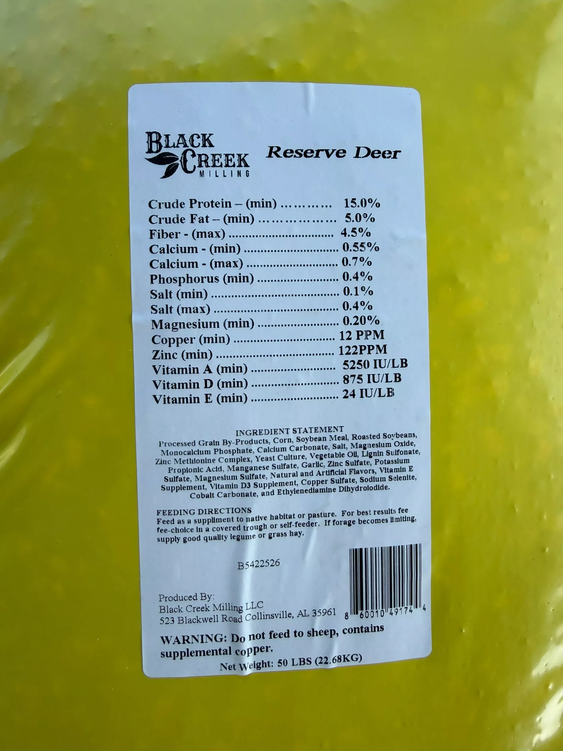 Black Creek Milling Deer Corn