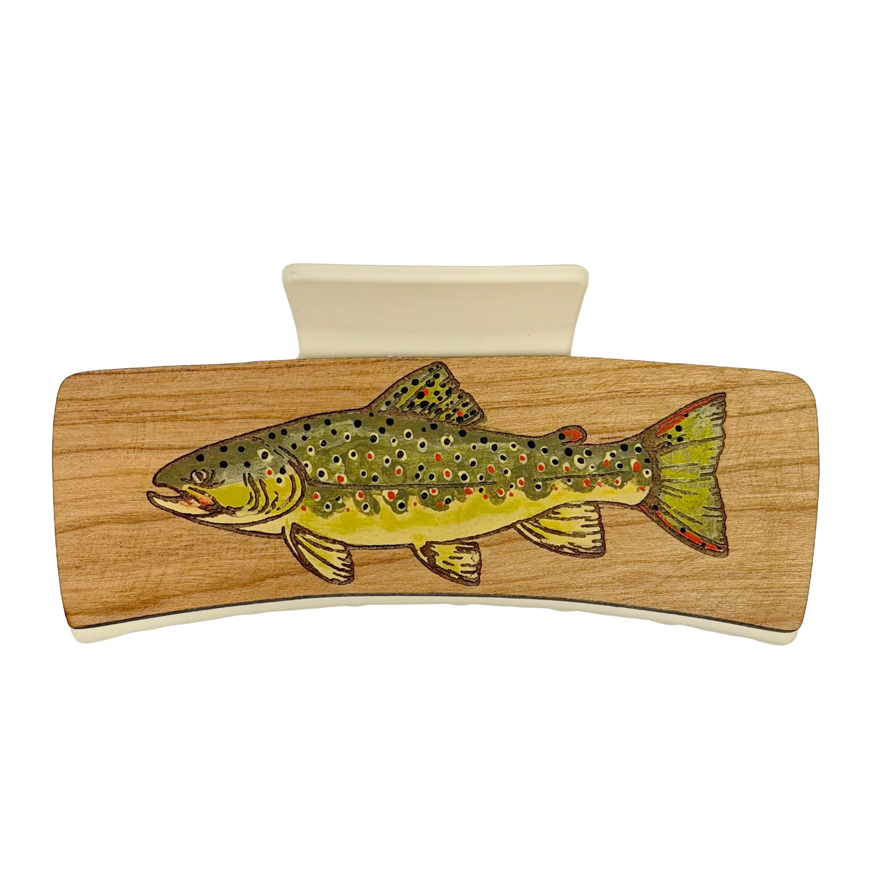 Brook Trout Handpainted Hair Clip