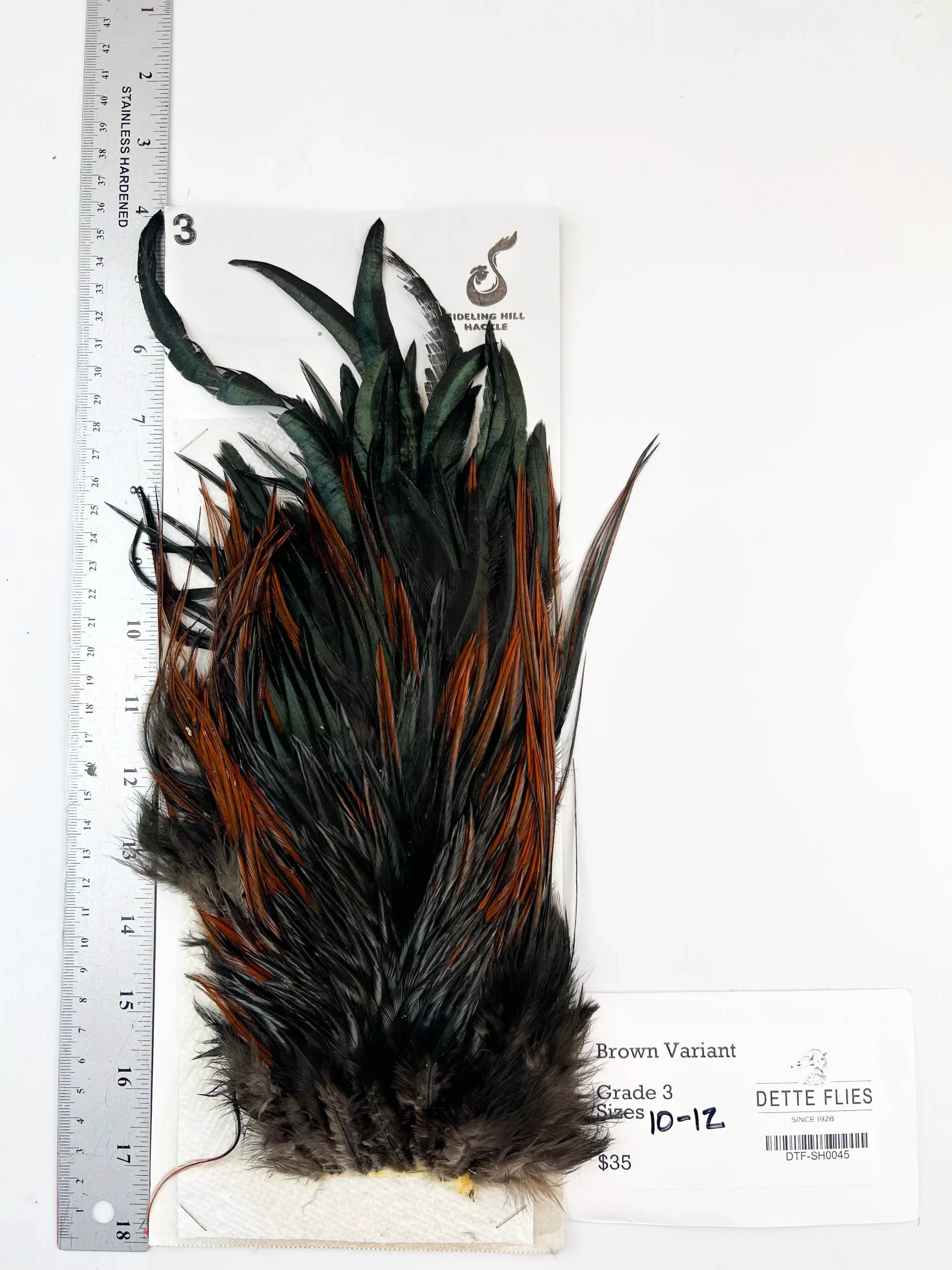 Brown Variant | Sideling Hill Hackle Rooster Saddle - Grade 3
