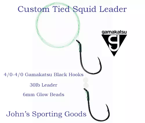 Custom Tied Squid Leader 4/0-4/0 Barbed