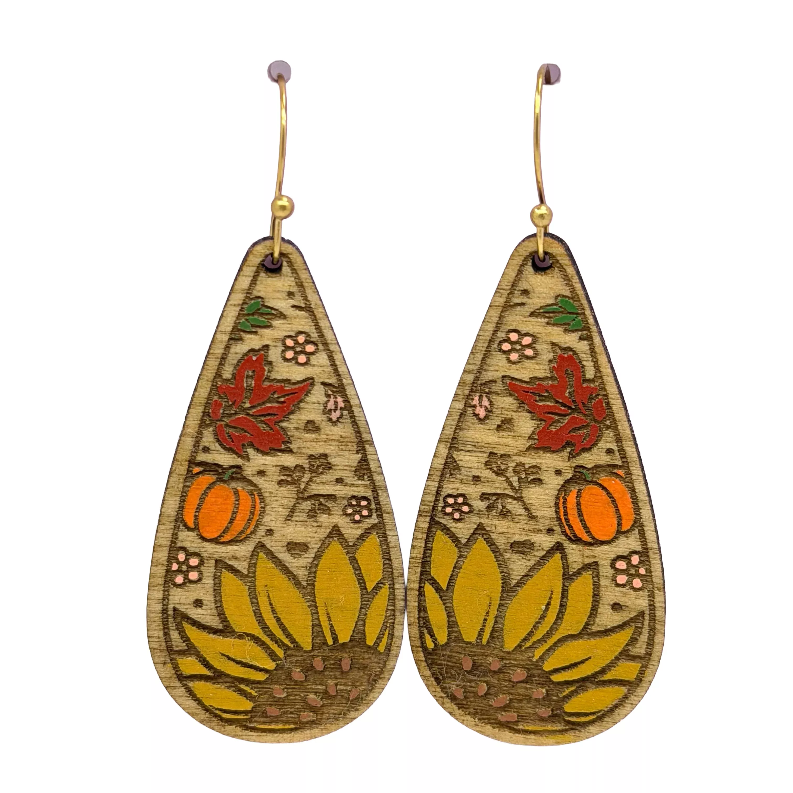 Fall Sunflower Dangle Earrings