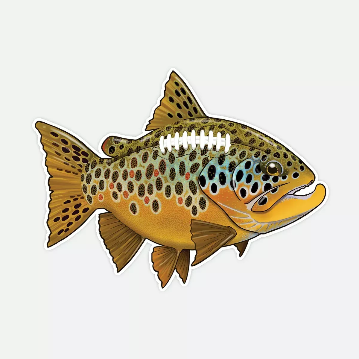 Football Brown Trout Sticker