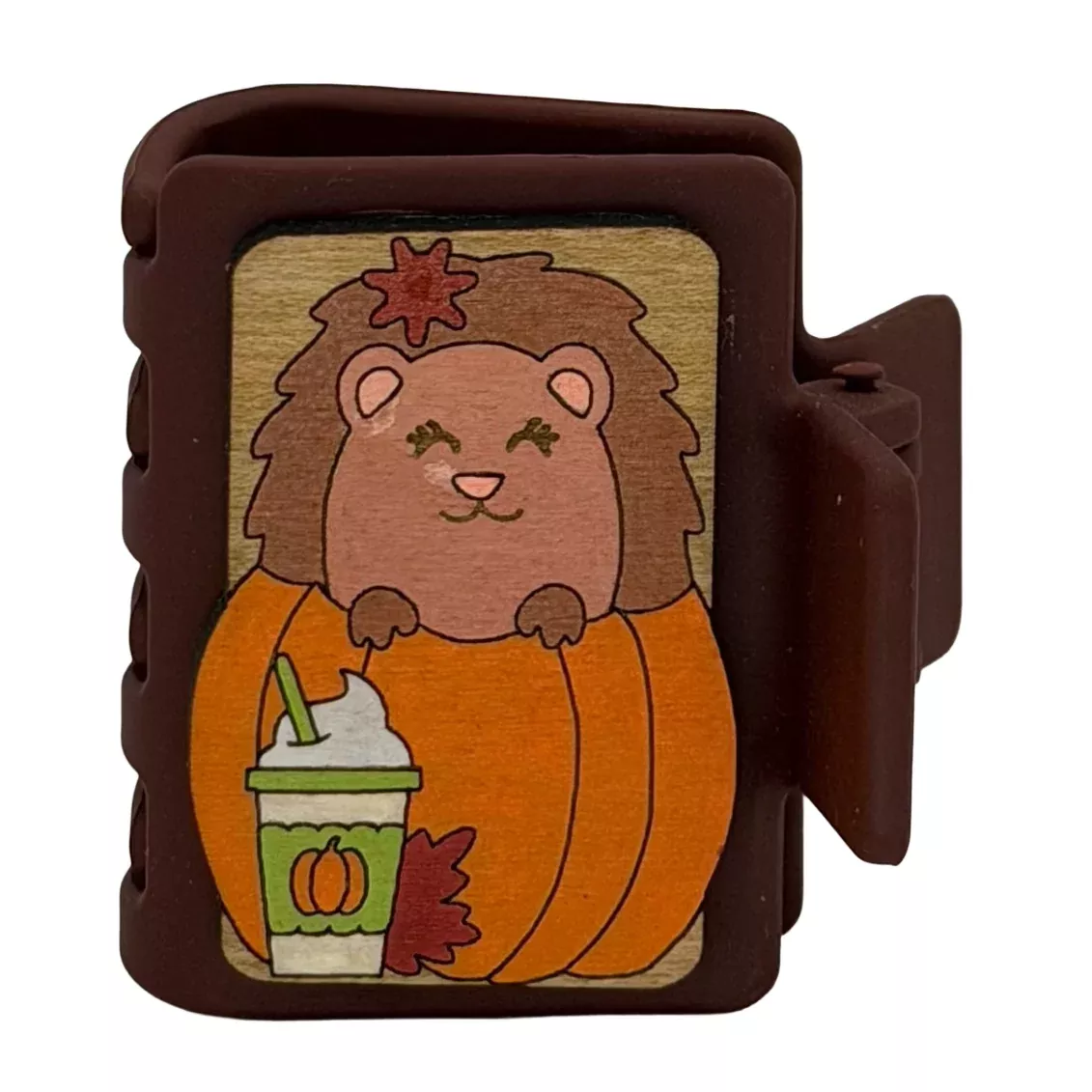Hedgehog Pumpkin Hairclip 2"