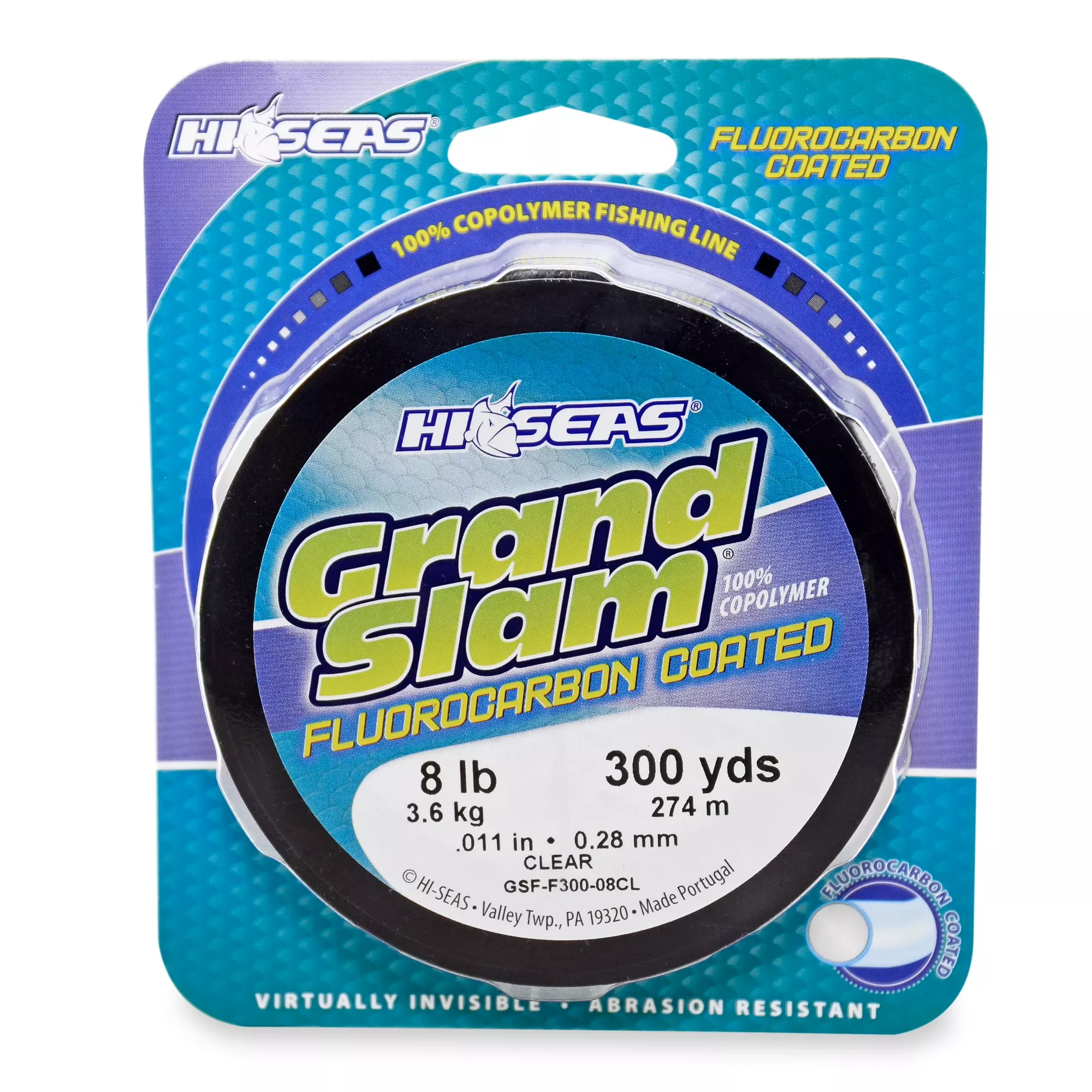 Hi-Seas Grand Slam Fluorocarbon Coated 300YDS - Clear