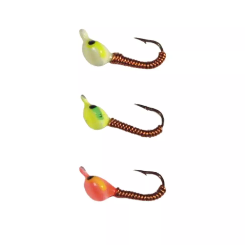 HT Enterprises Blood Worm Ice Jig 12/pk