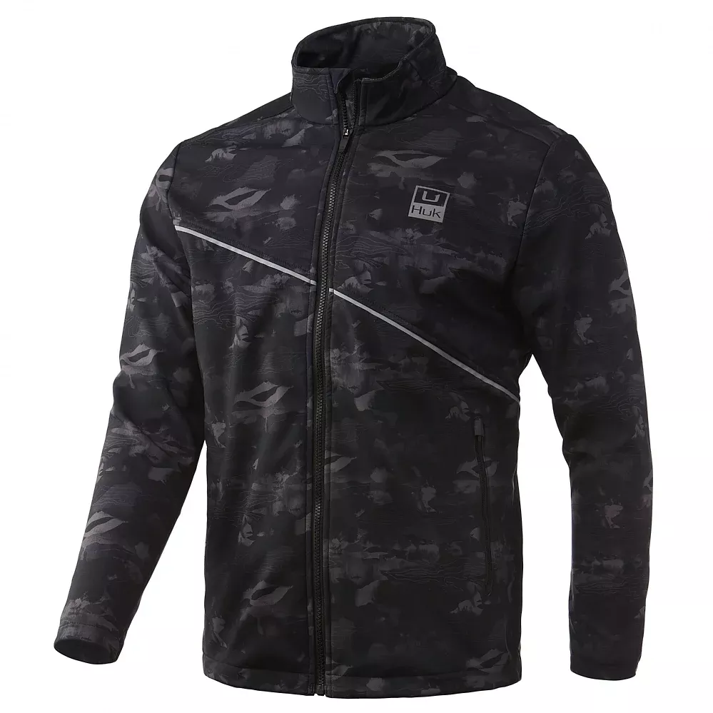 HUK Crosslake Windblock Print Jacket - Black