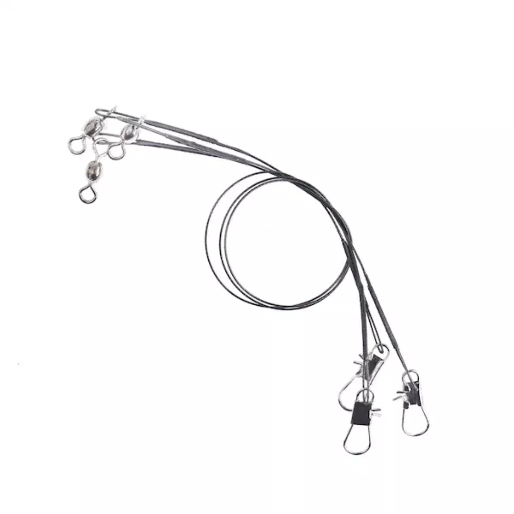 Mustad Nylon-Coated Wire Leader with Crane Swivel & Snap
