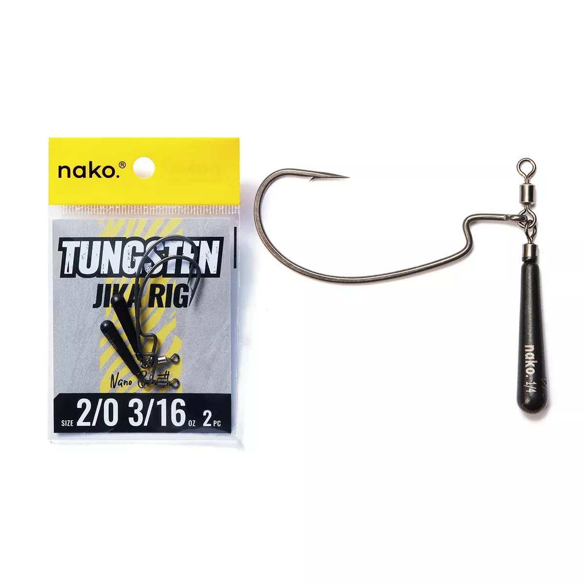 Nako Tungsten Jika Rig with EWG Hook | 2 Pack