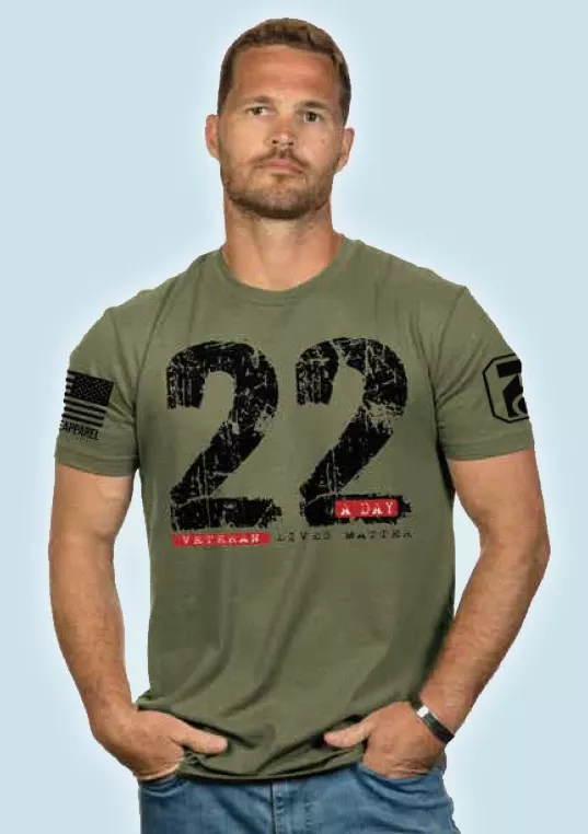 Nineline PHANTOM OUTDOORS/NINE LINE T-SHIRT – “22 A Day” HERO SERIES