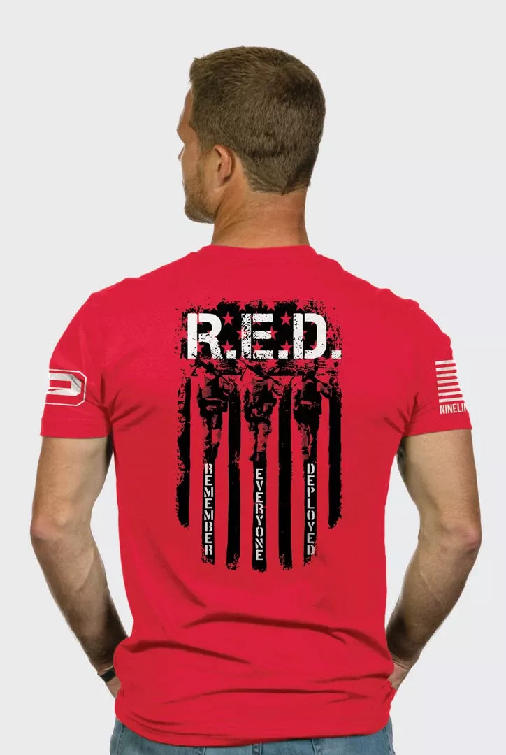 Nineline PHANTOM OUTDOORS/NINE LINE T-SHIRT – RED: Remember Everyone Deployed