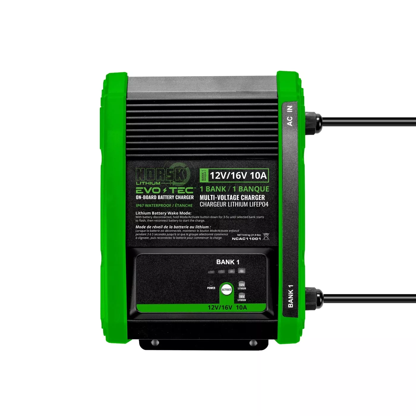 Norsk EVO-TEC 12V/16V 10A – 1 Bank Charger