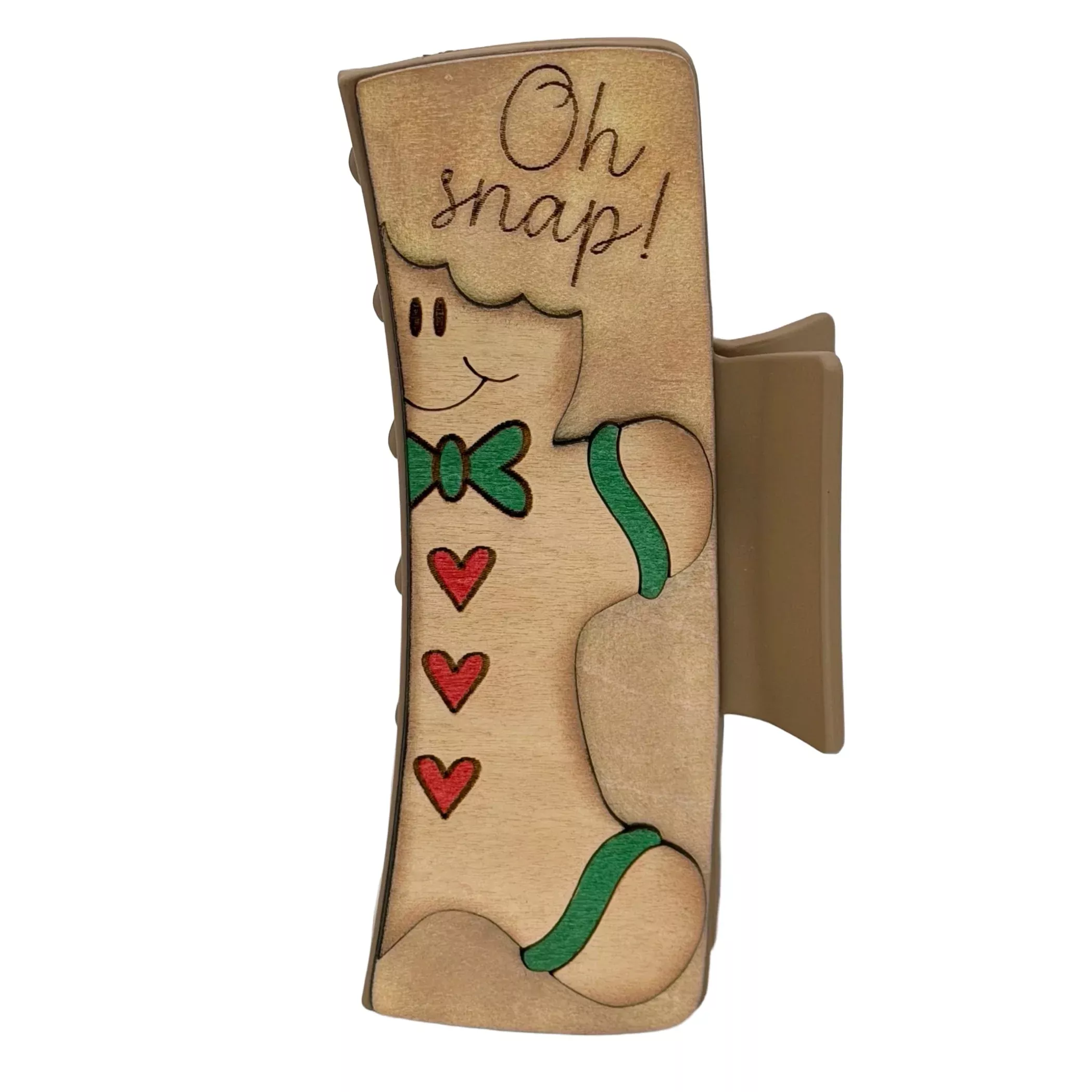 Oh Snap Gingerbread Man - Tan Hairclip
