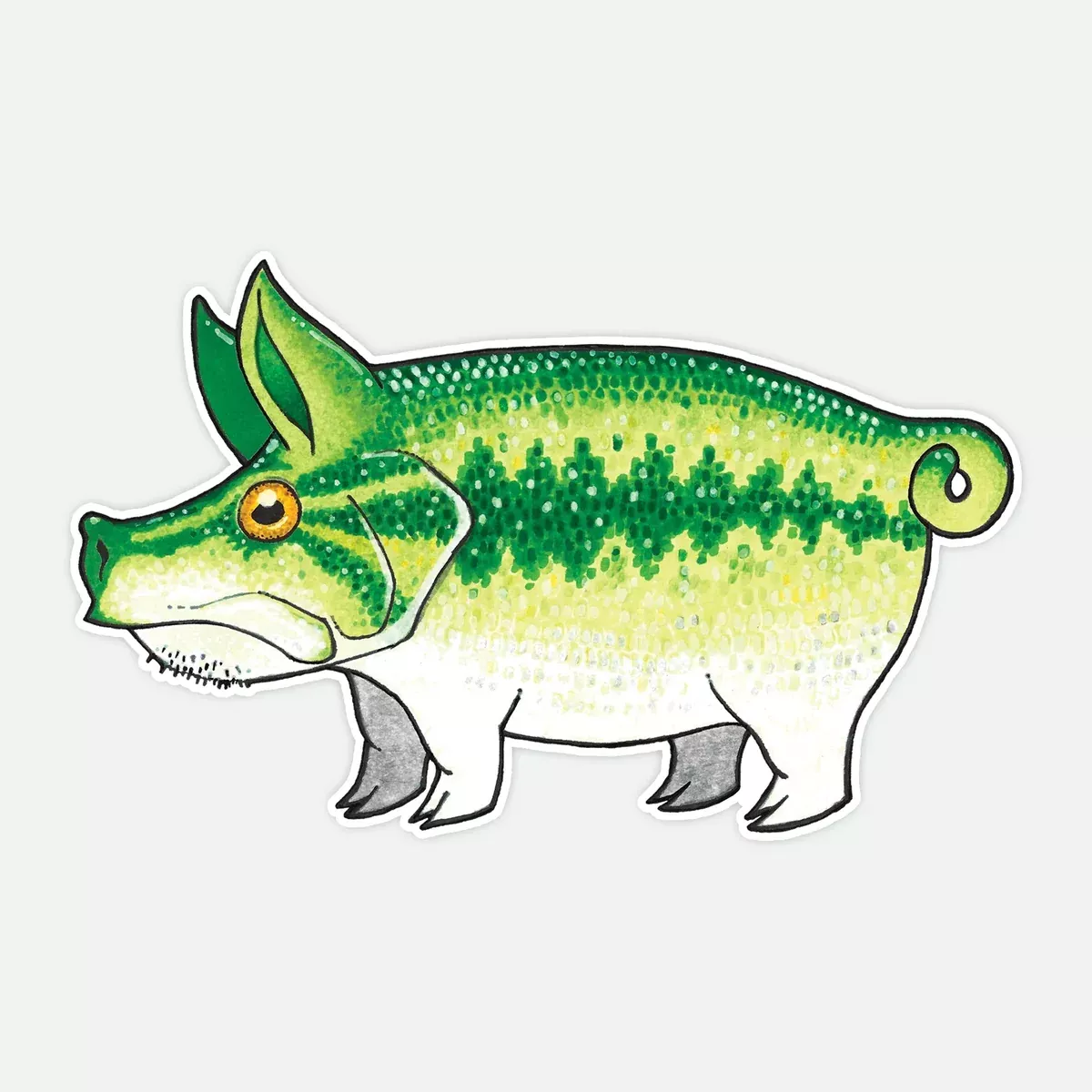 Pig Largemouth Sticker