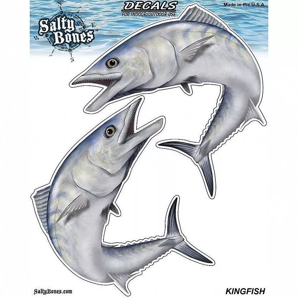 SALTY BONES Double Kingfish Decal