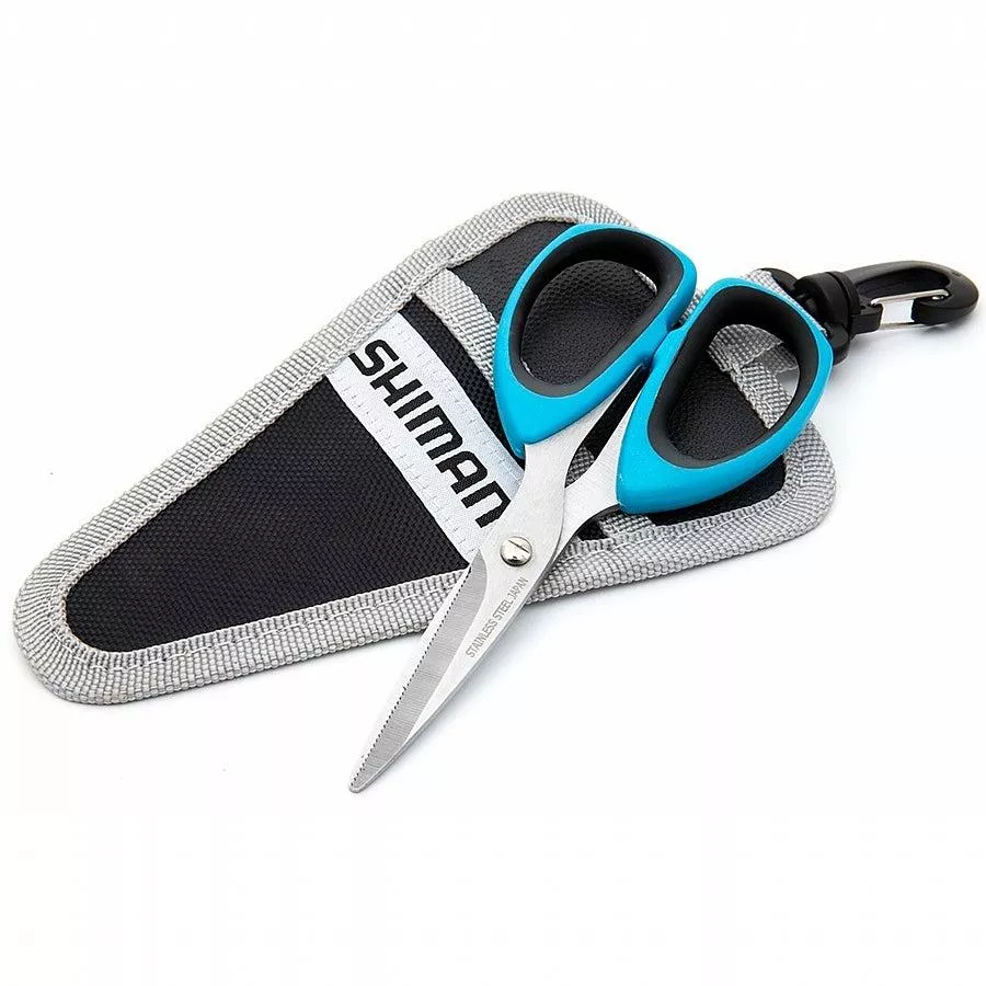 SHIMANO Brutas Silver Nickel 5" Braid Scissors with Sheath