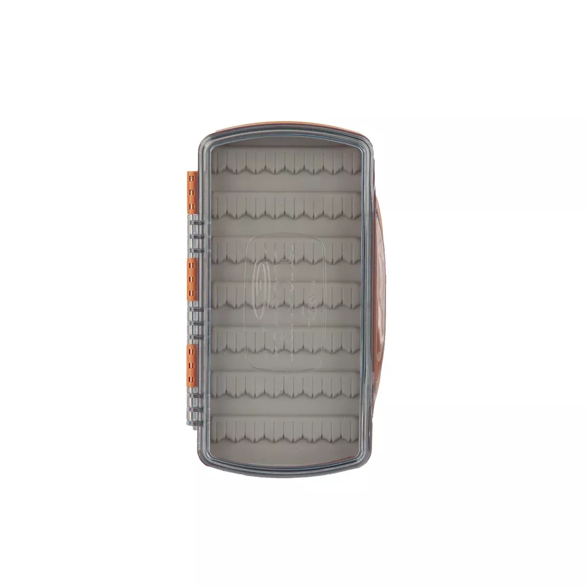 Tacky Pescador Fly Box Medium Burnt Orange Clear Front