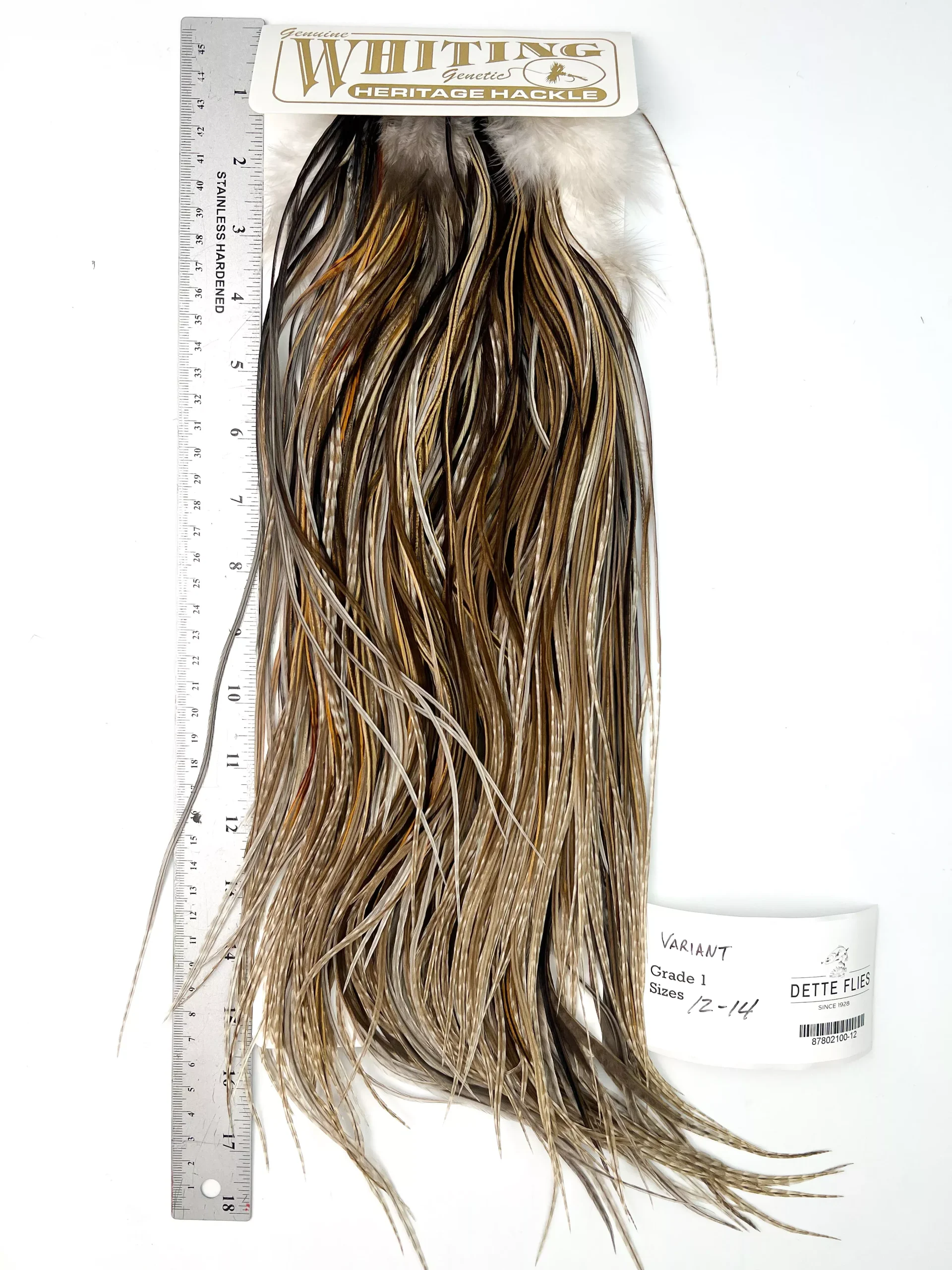 Variant - Whiting Heritage Hackle Rooster Saddle - Grade 1 (#12)